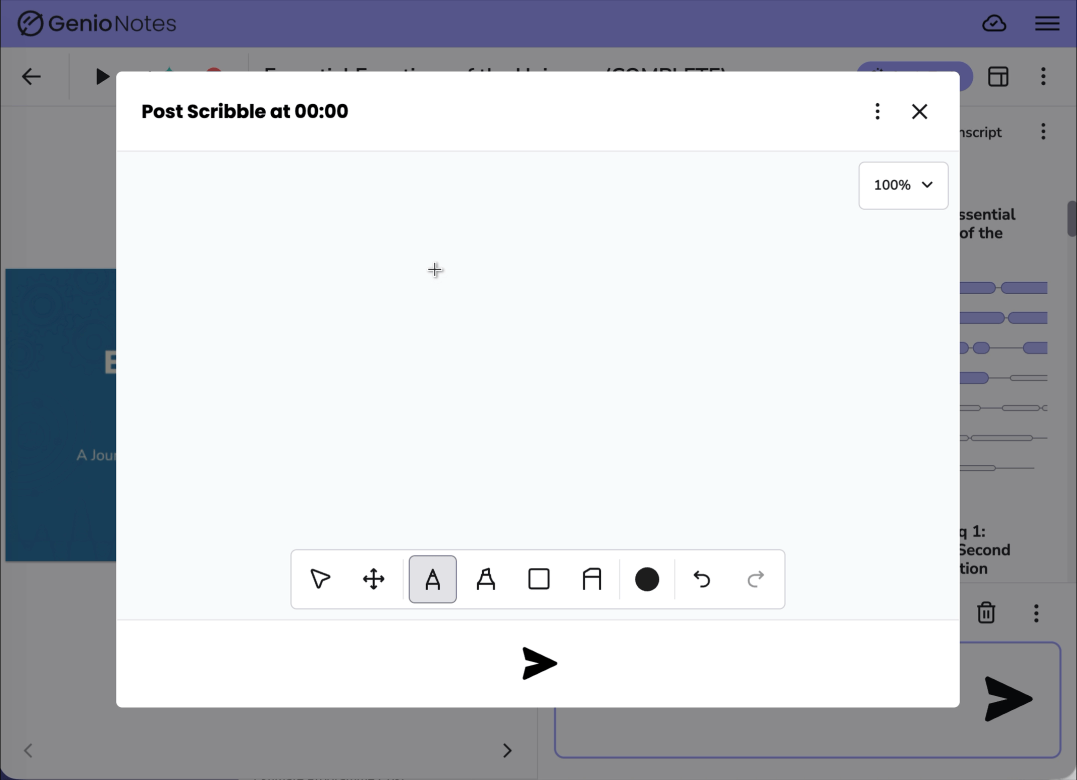 Scribble preview showing handwritten STEM notes and drawings captured inside Genio Notes.